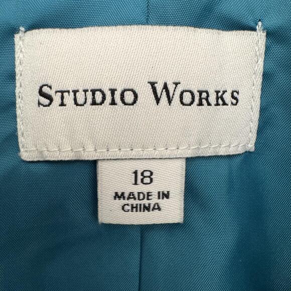 Studio Works Jacket Womens 18 Faux Suede Full Zip Lined Pockets Classic - Picture 8 of 13